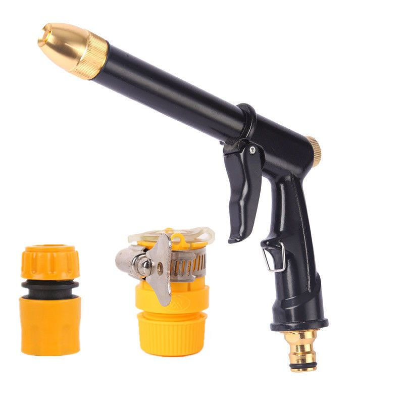 【京选优品】洗车水枪头大全多功能花洒水枪长杆高压水枪园林浇花花洒软管喷头 长杆聚压水炮 4分水管通水接+水龙头接头