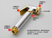 居臣仕 全铜 钛金喷枪花洒 全铜增压 小花洒喷头 手持花洒妇洗器-夜乌海