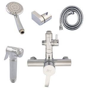 HAFQ 海岸风情 全铜淋浴龙头花洒马桶喷枪套装(龙头、花洒、喷枪、软管、花洒座) 7件套 L002+PRZ01+HRZ03 【HAFQ 海岸风情】 价格 报价 图片 - 亚马逊中国